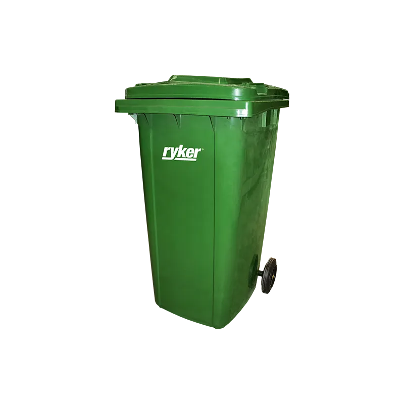 RYKER TRASH BIN XDL-120G-14 GREEN PLASTIC MOBILE PEDAL SQUARE